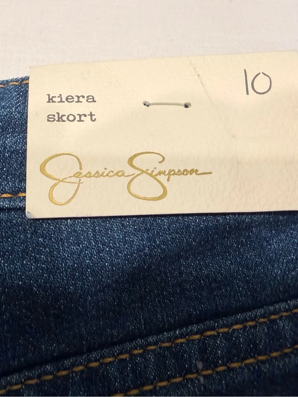 Jessica Simpson Dark Blue Denim Mini Skirt Shorts with Button Front NWT Size 10